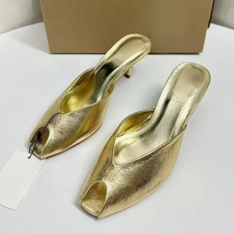 Luxury Lifestyle - Women's Pumps Designer Gold Women Mules